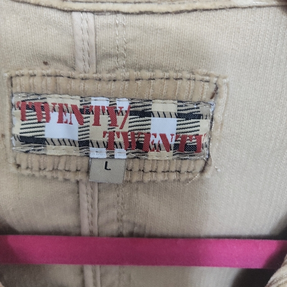 NWOT.  Twenty Twenty tan corduroy jacket.  Size L.  (194) - Picture 2 of 4